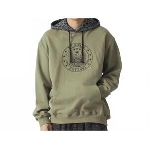NEW XLARGE pattern blocked hooded sweatshirt in olive